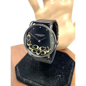 Coach Women's Watch 14504340 Elliot Quartz Black Dial Mesh Stainless Steel 36mm